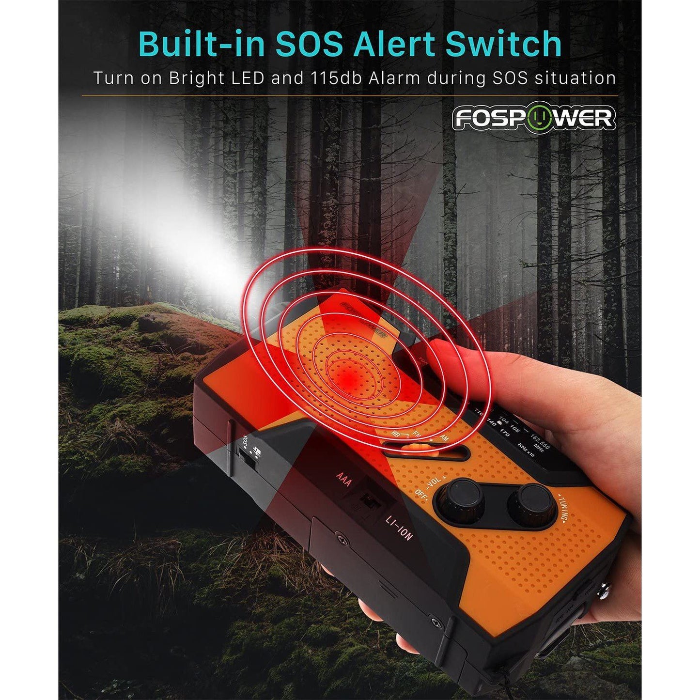 Skorter | 2000mAh NOAA Emergency Weather Radio Portable Power Bank with Solar Charging