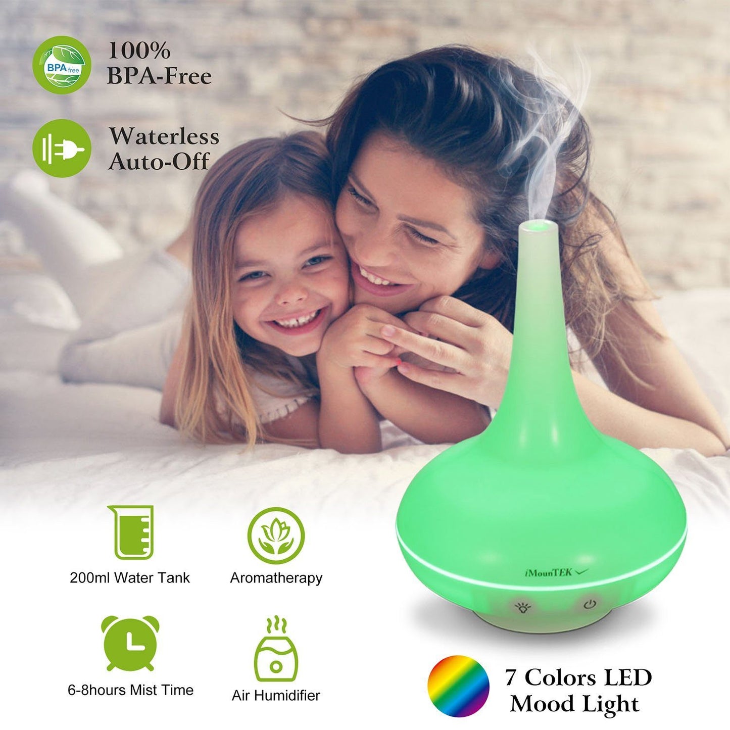 Skorter | 200ml Cool mist humidifier Ultrasonic Aroma Essential
