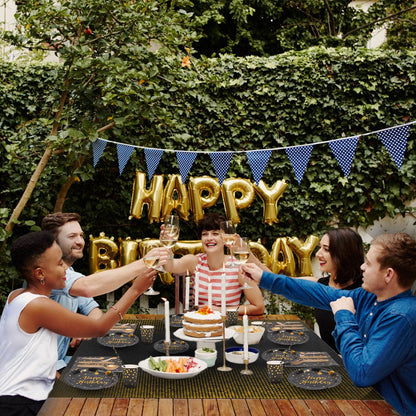 Skorter | 201 Pieces: Black Gold Disposable Tableware Set