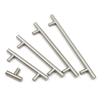 Skorter | Brushed Nickel Modern Stainless Steel Drawer Hardware T-Bar Handles