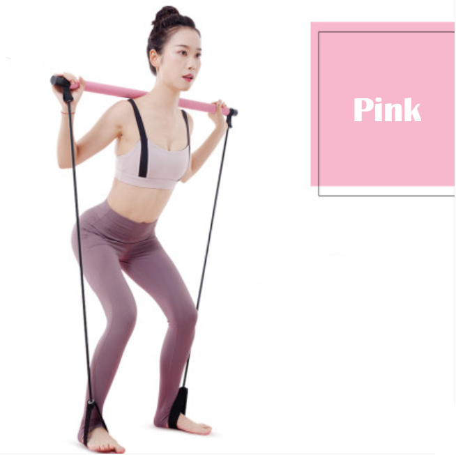 Skorter | 8-in-1 Portable Pilates Bar Kit with Resistance Band, Foot Loop, Ideal for Home Total Body Workout, Gym, Weightlifting