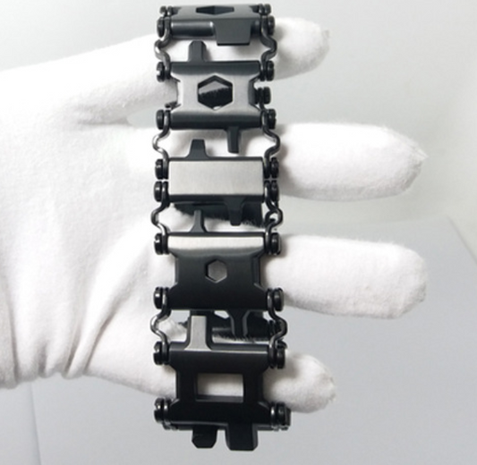 Skorter | 29-in-1 Multifunctional Stainless Steel Watch Strap/Bracelet, with 29 Hidden Practical Tools, for Sailing, Travel, Camping & Hiking