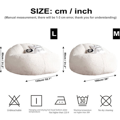 Skorter | New Bean Bag Sofa Bed Pouf COVER No Fill Stuffed Giant Bean Bag Ottoman Lounge Chair Tatami Futon Floor Seat Cover