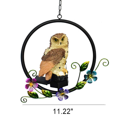 Skorter | European rustic owl solar waterproof outdoor garden pendant lights