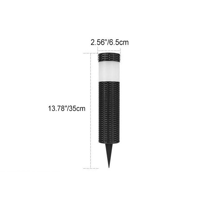 Skorter | Outdoor Solar Rattan Cylindrical LED Garden Lawn In-ground Landscape Light