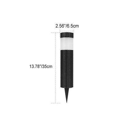 Skorter | Outdoor Solar Rattan Cylindrical LED Garden Lawn In-ground Landscape Light