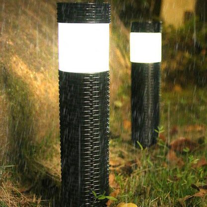 Skorter | Outdoor Solar Rattan Cylindrical LED Garden Lawn In-ground Landscape Light