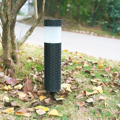 Skorter | Outdoor Solar Rattan Cylindrical LED Garden Lawn In-ground Landscape Light