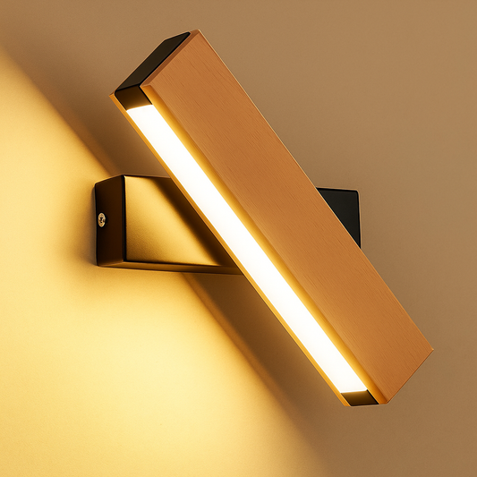Skorter | Minimalist Wooden LED Wall Lamp with Adjustable Arm
