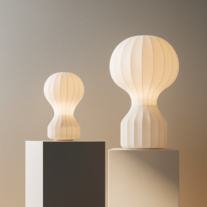 Skorter | Silka | Wabi Sabi Silk Table Lamp – Warm LED Light