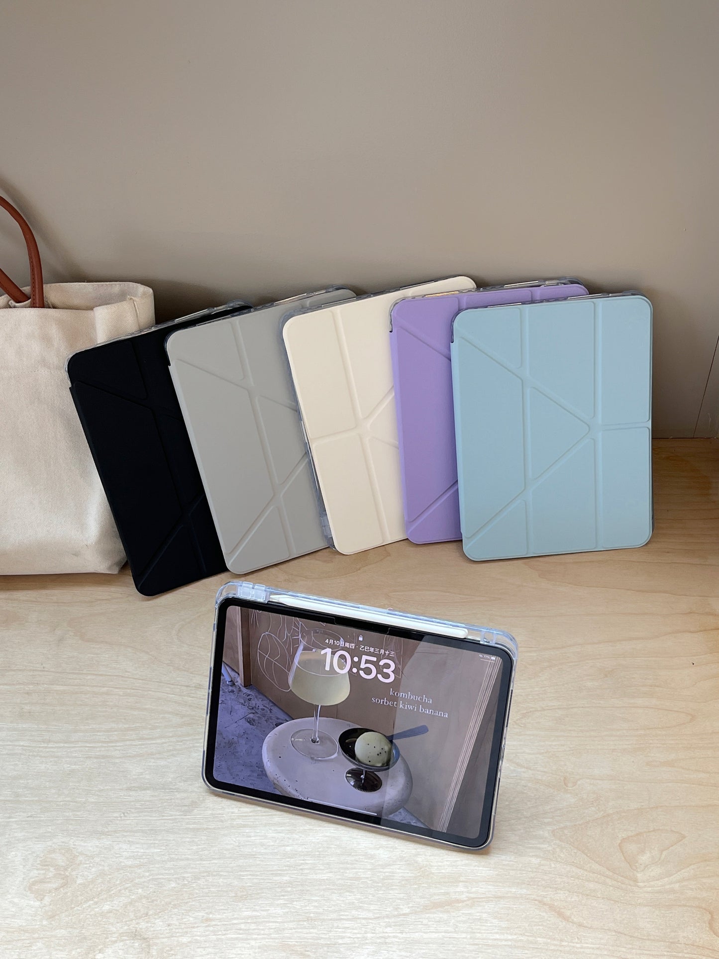 Skorter | Pastel Origami Stand iPad Case Slim Magnetic Foldable Stand