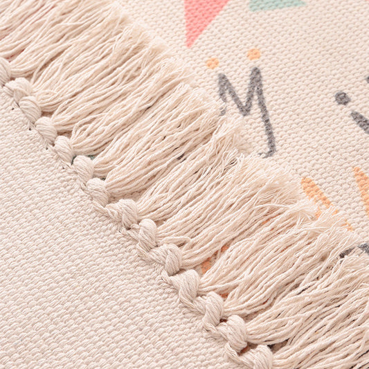 Skorter | Cartoon Animal Patterned Rug Colorful Cotton Rug Washable Pet-Friendly Rug for the Children's Room