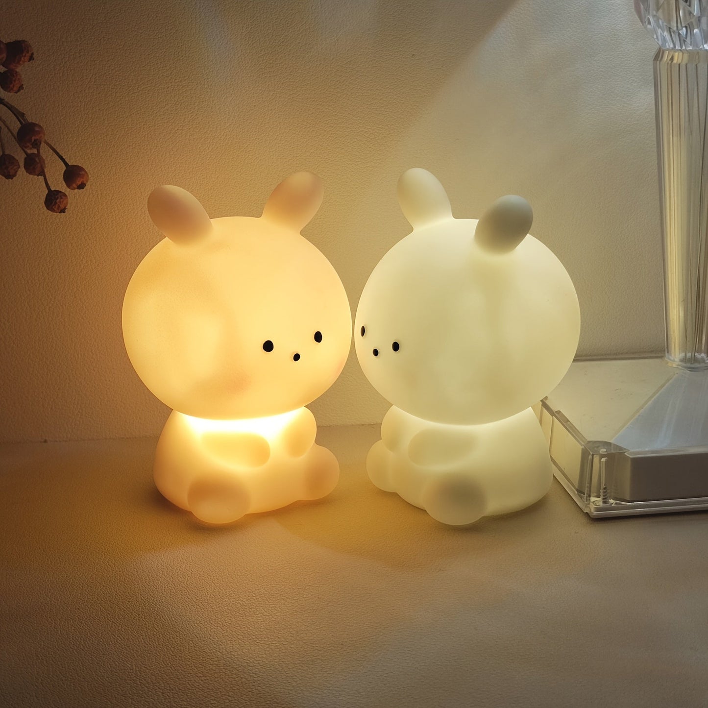 Skorter | BunnyBright - Large Head Rabbit LED Table Lamp with Battery Operation and Anime Design