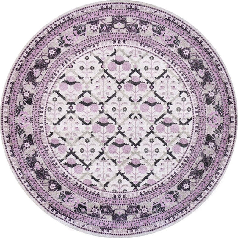 Skorter | Ethnic Multicolor Floral Rug Synthetic Pearls Rug Non-Slip Backing Pet-Friendly Machine Washable Rug for Large Room