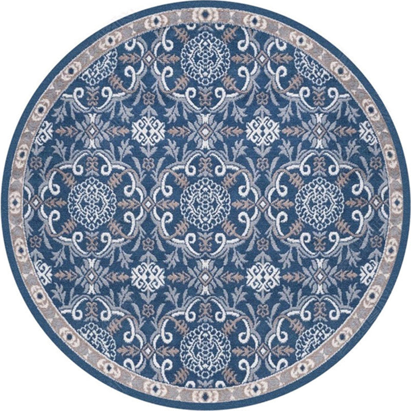 Skorter | Ethnic Multicolor Floral Rug Synthetic Pearls Rug Non-Slip Backing Pet-Friendly Machine Washable Rug for Large Room