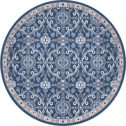 Skorter | Ethnic Multicolor Floral Rug Synthetic Pearls Rug Non-Slip Backing Pet-Friendly Machine Washable Rug for Large Room