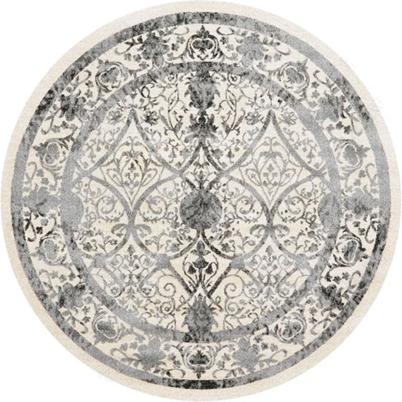 Skorter | Ethnic Multicolor Floral Rug Synthetic Pearls Rug Non-Slip Backing Pet-Friendly Machine Washable Rug for Large Room