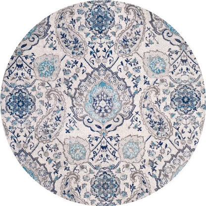 Skorter | Ethnic Multicolor Floral Rug Synthetic Pearls Rug Non-Slip Backing Pet-Friendly Machine Washable Rug for Large Room