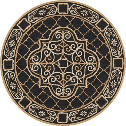 Skorter | Ethnic Multicolor Floral Rug Synthetic Pearls Rug Non-Slip Backing Pet-Friendly Machine Washable Rug for Large Room