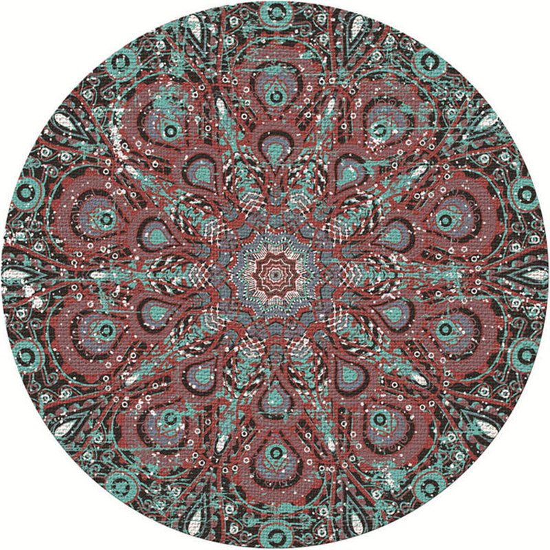 Skorter | Exotic Moroccan Carpet Multicolored Floral Pattern Rug Non-Slip Pet-Friendly Stain-Resistant Rug for Home