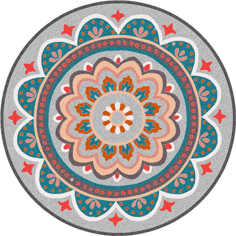 Skorter | Exotic Moroccan Carpet Multicolored Floral Pattern Rug Non-Slip Pet-Friendly Stain-Resistant Rug for Home