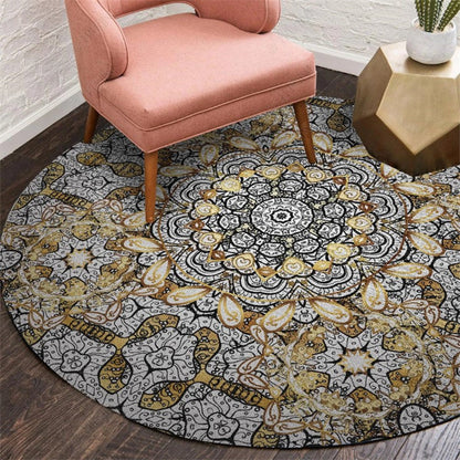 Skorter | Exotic Moroccan Carpet Multicolored Floral Pattern Rug Non-Slip Pet-Friendly Stain-Resistant Rug for Home