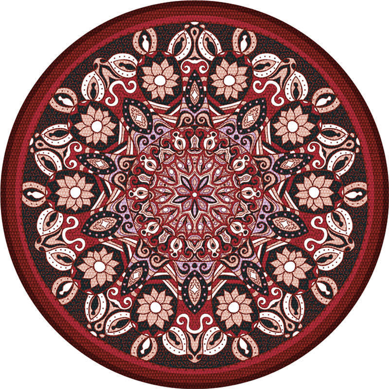 Skorter | Exotic Moroccan Carpet Multicolored Floral Pattern Rug Non-Slip Pet-Friendly Stain-Resistant Rug for Home