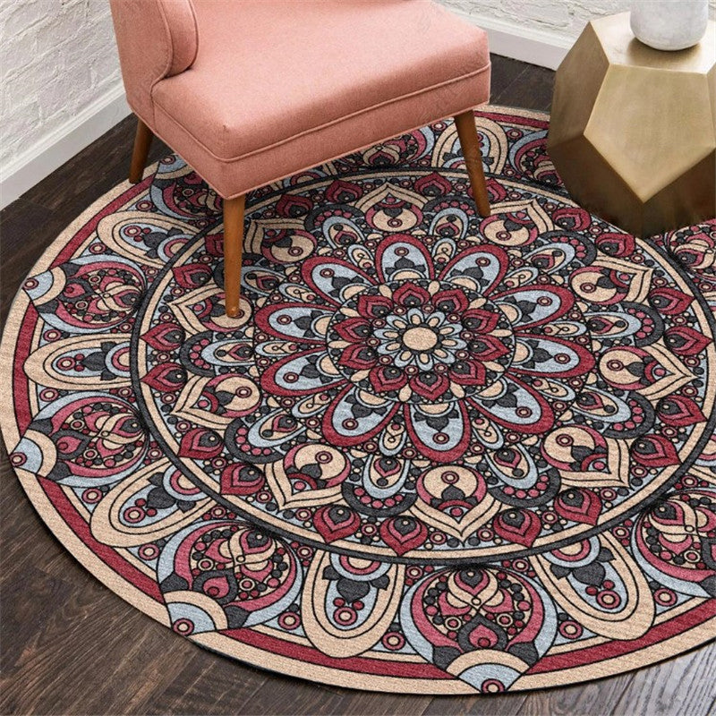 Skorter | Exotic Moroccan Carpet Multicolored Floral Pattern Rug Non-Slip Pet-Friendly Stain-Resistant Rug for Home