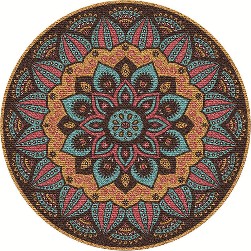 Skorter | Exotic Moroccan Carpet Multicolored Floral Pattern Rug Non-Slip Pet-Friendly Stain-Resistant Rug for Home