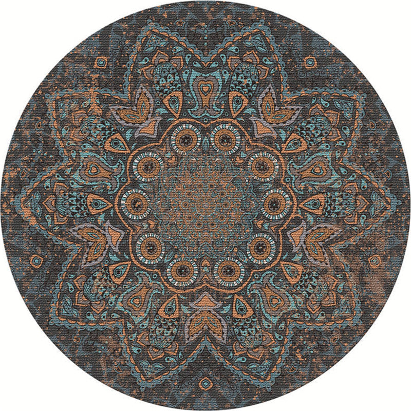 Skorter | Exotic Moroccan Carpet Multicolored Floral Pattern Rug Non-Slip Pet-Friendly Stain-Resistant Rug for Home