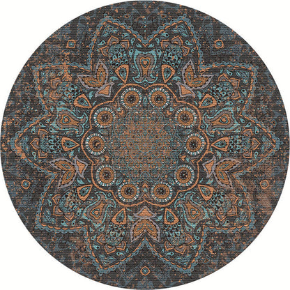 Skorter | Exotic Moroccan Carpet Multicolored Floral Pattern Rug Non-Slip Pet-Friendly Stain-Resistant Rug for Home