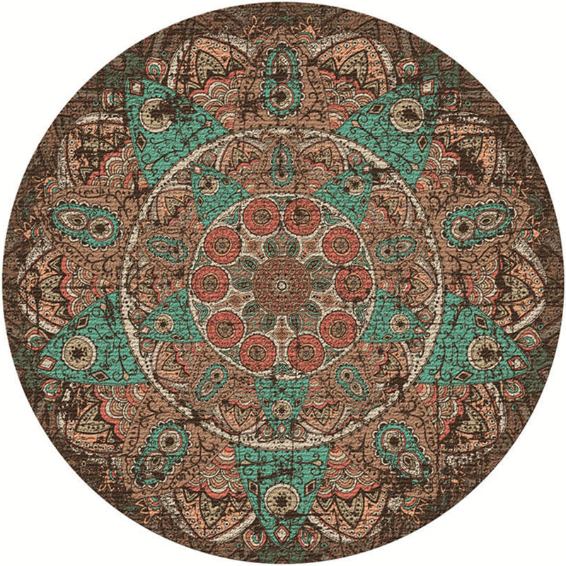 Skorter | Exotic Moroccan Carpet Multicolored Floral Pattern Rug Non-Slip Pet-Friendly Stain-Resistant Rug for Home