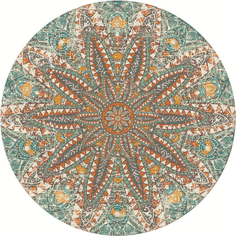 Skorter | Exotic Moroccan Carpet Multicolored Floral Pattern Rug Non-Slip Pet-Friendly Stain-Resistant Rug for Home
