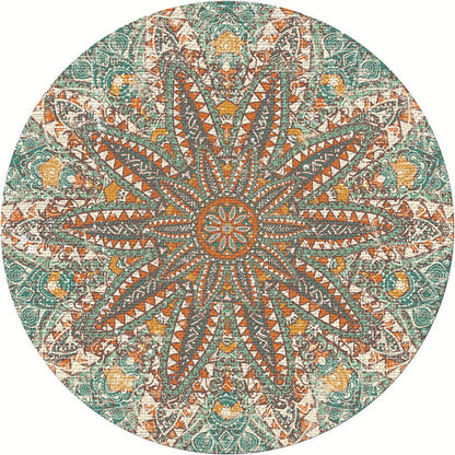 Skorter | Exotic Moroccan Carpet Multicolored Floral Pattern Rug Non-Slip Pet-Friendly Stain-Resistant Rug for Home