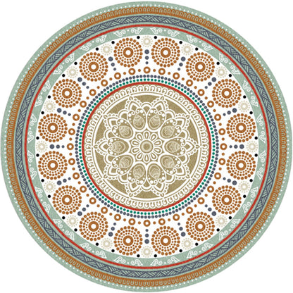 Skorter | Chic Tribal Striped Carpet Multicolored Moroccan Carpet Polyester Non-Slip Back Washable Pet-Friendly Carpet for Bedroom