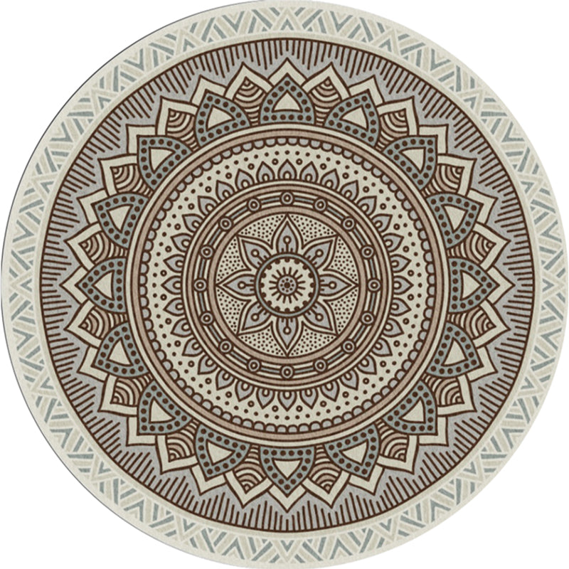 Skorter | Chic Tribal Striped Carpet Multicolored Moroccan Carpet Polyester Non-Slip Back Washable Pet-Friendly Carpet for Bedroom