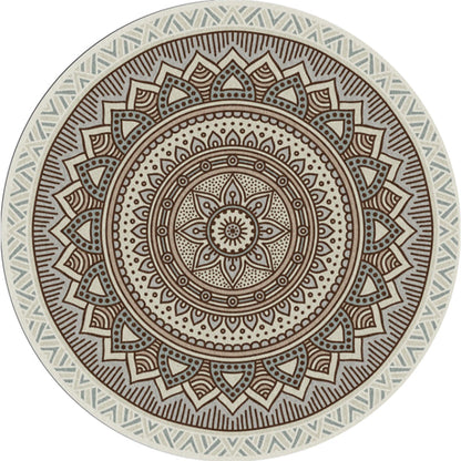 Skorter | Chic Tribal Striped Carpet Multicolored Moroccan Carpet Polyester Non-Slip Back Washable Pet-Friendly Carpet for Bedroom