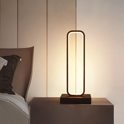 Skorter | SimpleLED - Black Metal Nightstand Lamp with Rounded Rectangular Shape
