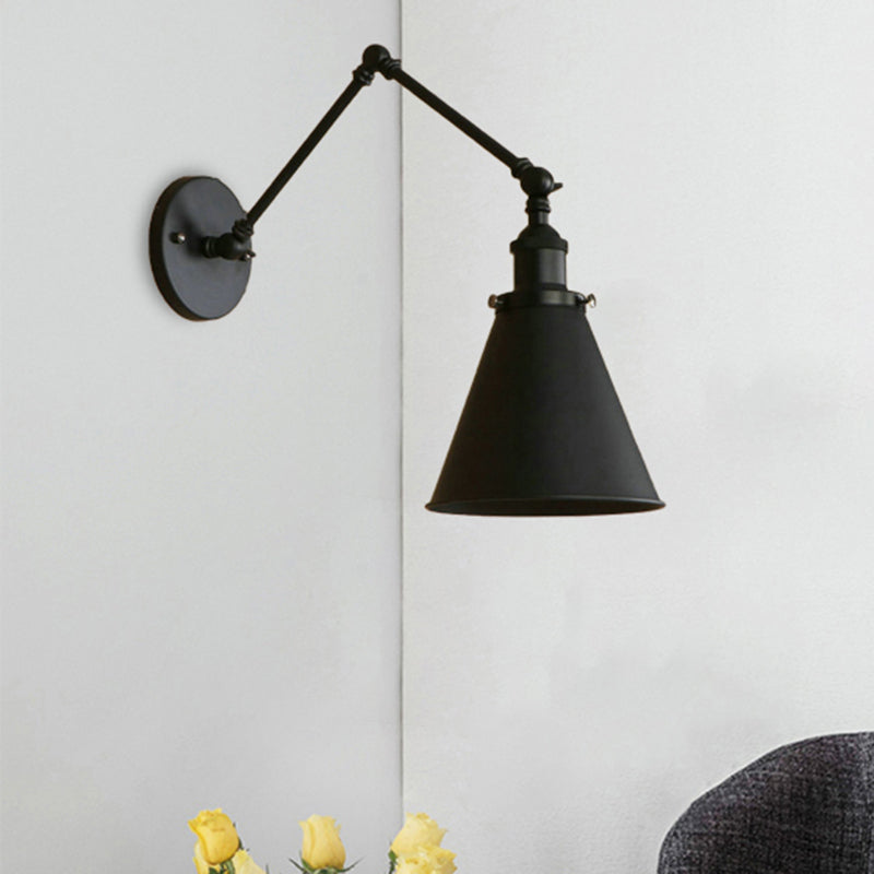 Skorter | IndustrialFarm - Farmer Style Cone Wall Lamp in Black/Rust