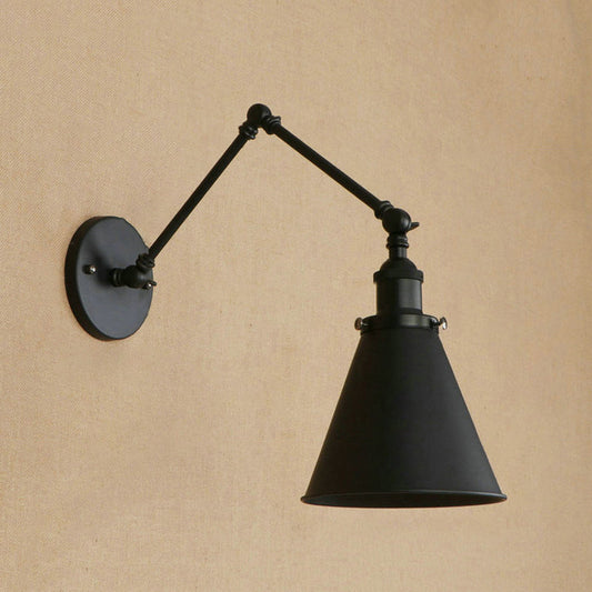 Skorter | IndustrialFarm - Farmer Style Cone Wall Lamp in Black/Rust