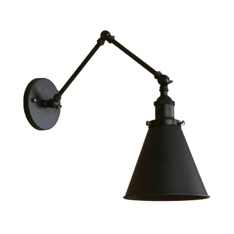 Skorter | IndustrialFarm - Farmer Style Cone Wall Lamp in Black/Rust