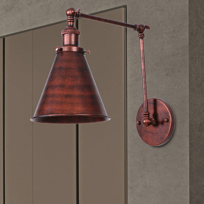 Skorter | IndustrialFarm - Farmer Style Cone Wall Lamp in Black/Rust