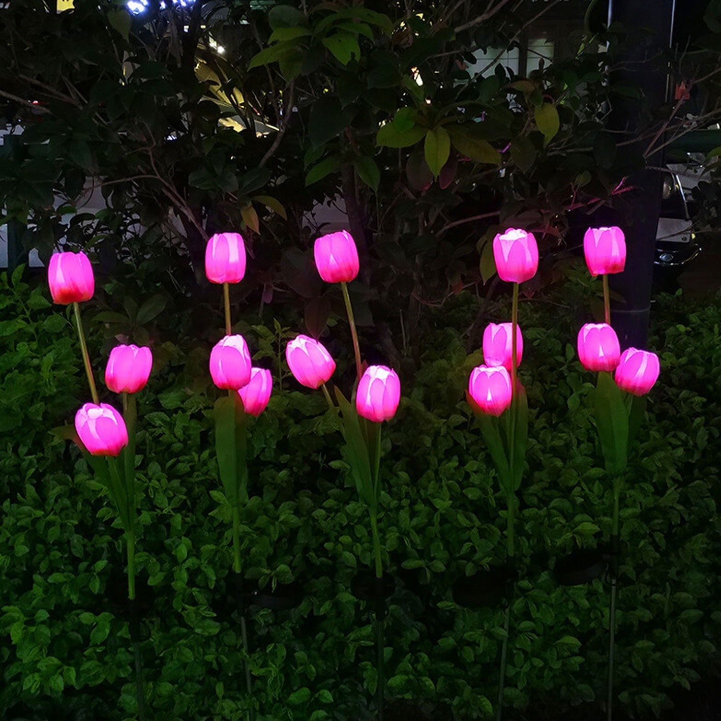Skorter | Solar Tulip Lawn Light Outdoor Garden LED Tulip Flower Light Ground Stake Landscape Light