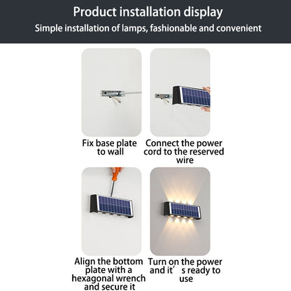 Skorter | Modern Simplicity Solar Waterproof Rectangular ABS PMMA LED Wall Light Lamp For Outdoor Patio