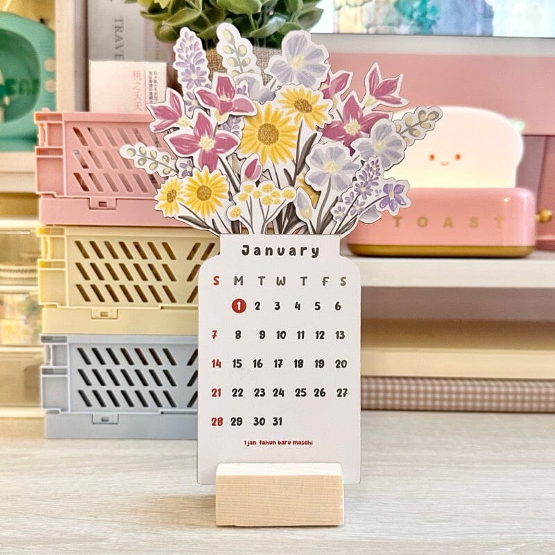 skorter | 2024 Bloomy Flowers Desk Calendar
