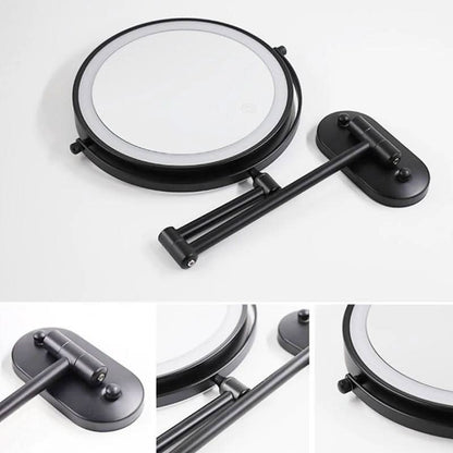 Skorter | Black LED Rechargeable Makeup Mirror – 3-Color Light