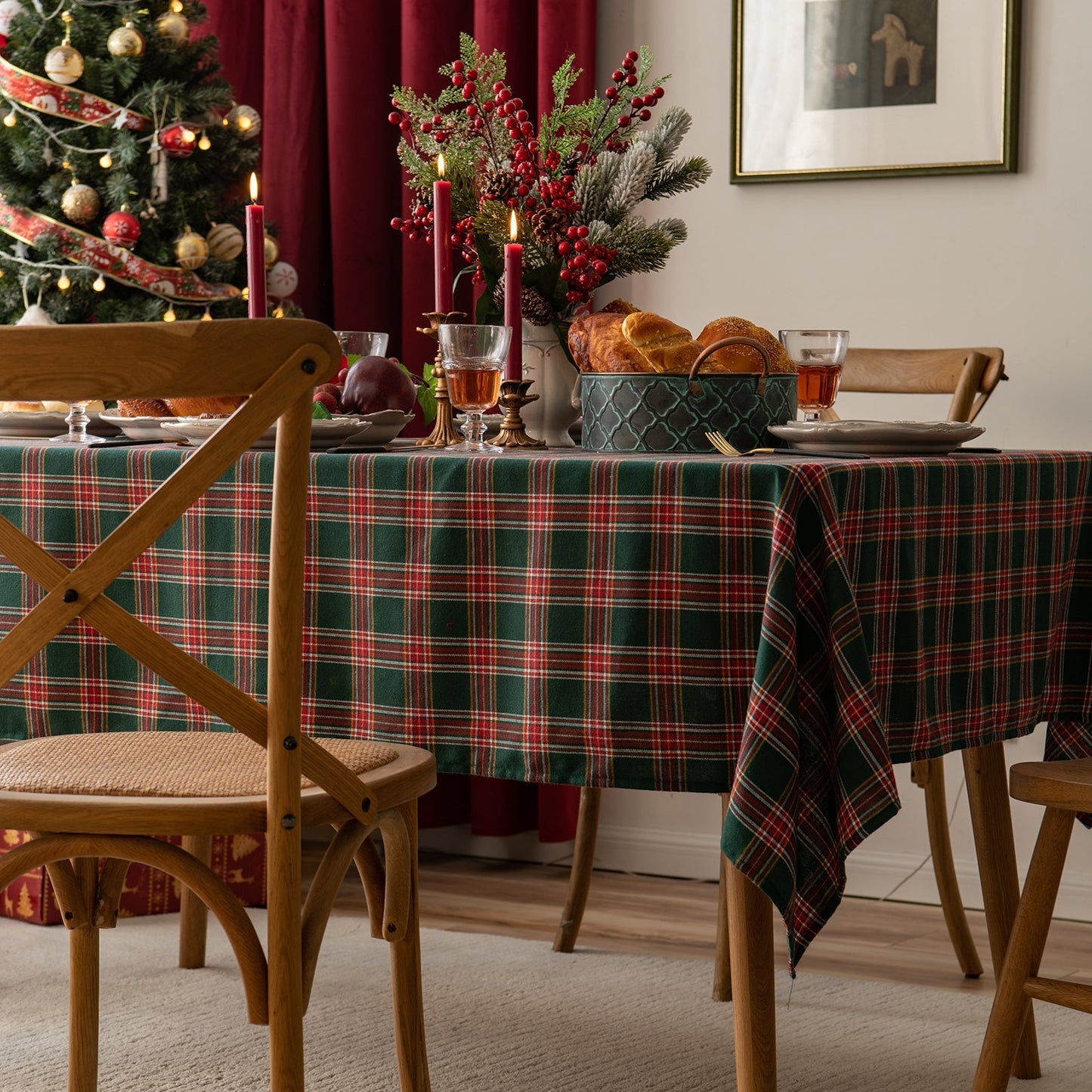 Skorter | Christmas Party Traditional Scottish Check Pattern Tablecloth
