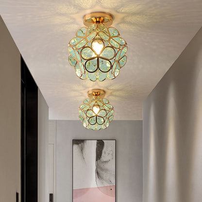 Skorter | Flowers Style Glass Hallway Ceiling Light