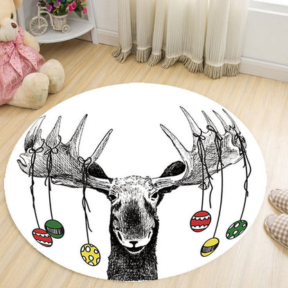 Skorter | Cartoon Colored Rug Multicolor Synthetic Carpet Stain Resistant Machine Washable Non-Slip Rug for Children's Room