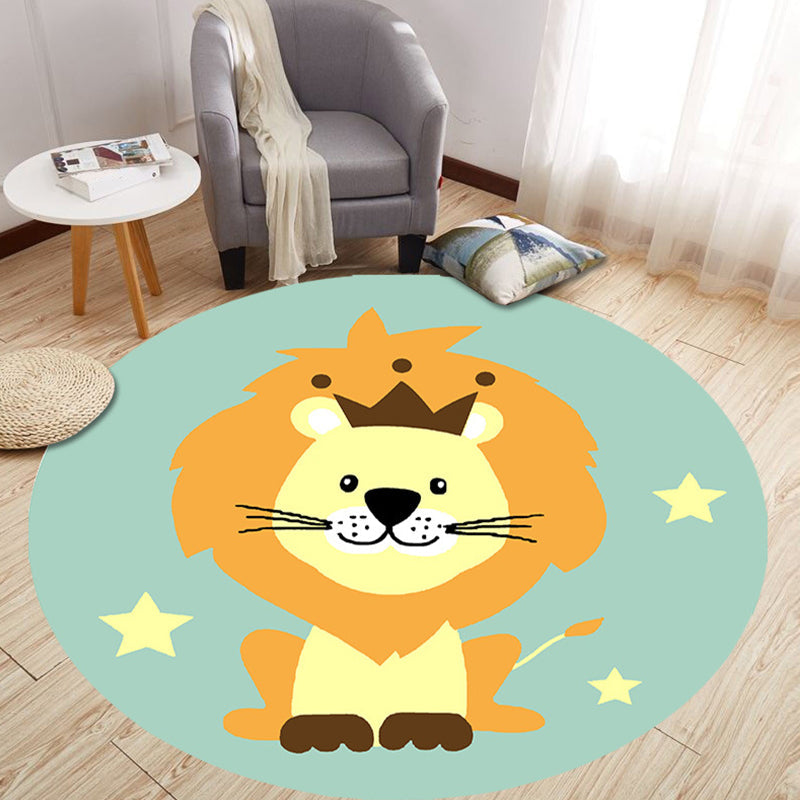 Skorter | Beautiful Animal Indoor Rug Multicolored Cartoon Rug Polypropylene Washable Non-slip Stain-resistant Rug for the Nursery